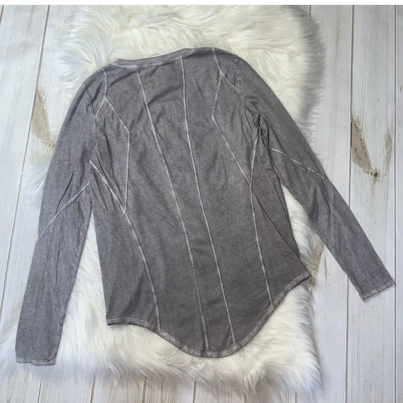 Helmut Lang Chalk Grey Jersey Seam Top - Picture 7 of 8